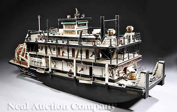 Appraisal: An American Folk Art River Boat Model early to mid-