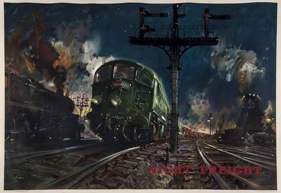 Appraisal: CUNEO Teremce NIGHT FREIGHT British Railways lithograph in colours cond