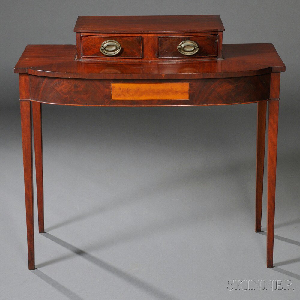 Appraisal: Federal Mahogany Veneer and Inlaid Dressing Table probably Massachusetts c