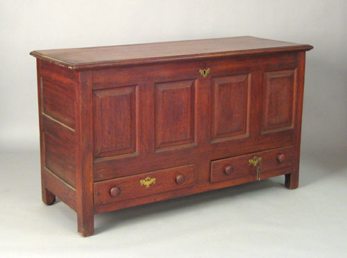 Appraisal: Pennsylvania William Mary oak blanket chest th c the underside