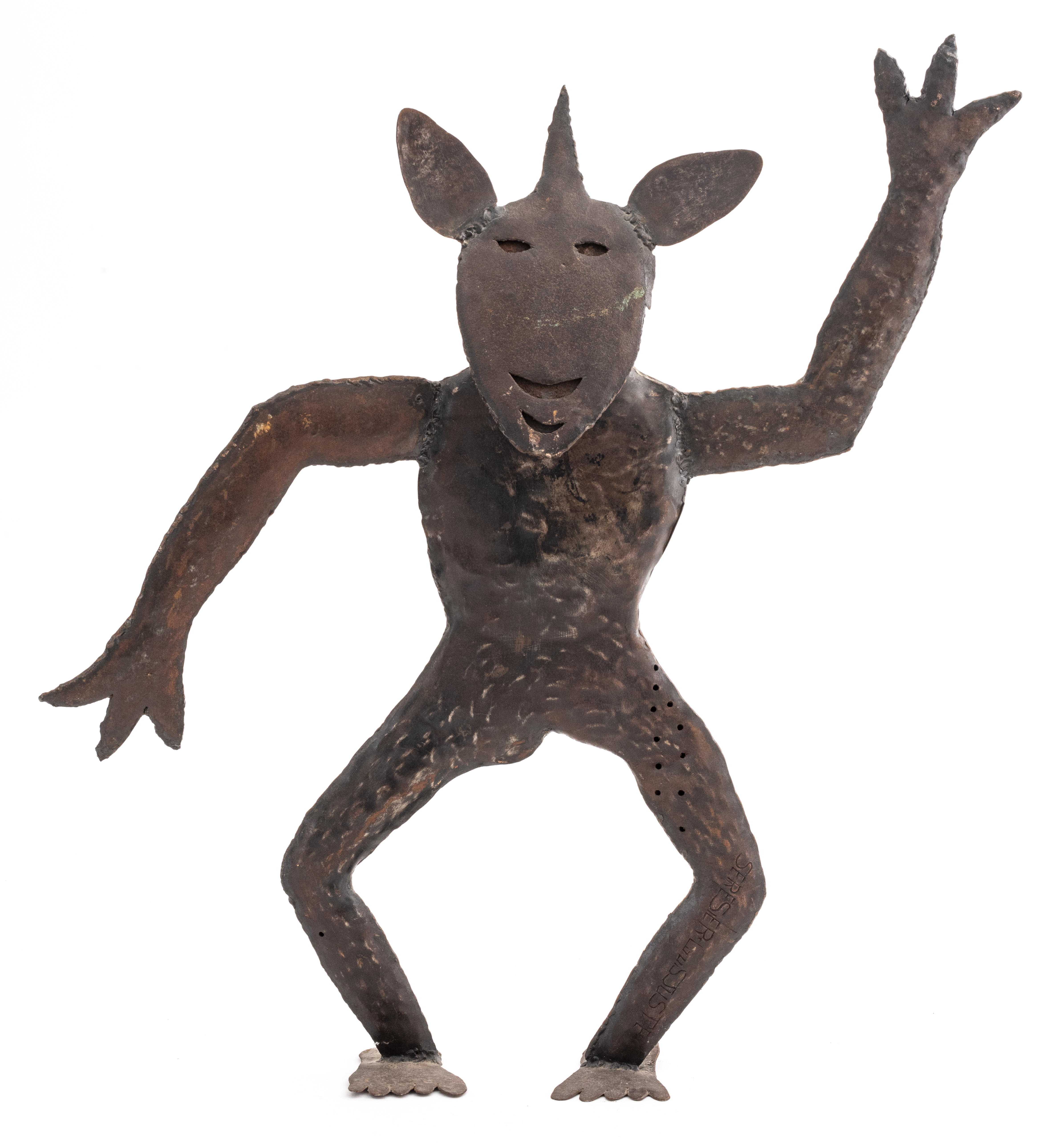 Appraisal: SERESIER LOUIS-JUSTE 'DANCING DEMON' SCULPTURE Seresier Louis-Juste Haiti b 'Dancing