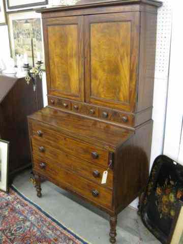 Appraisal: Secretary Mid th Century double solid doors above drawers with