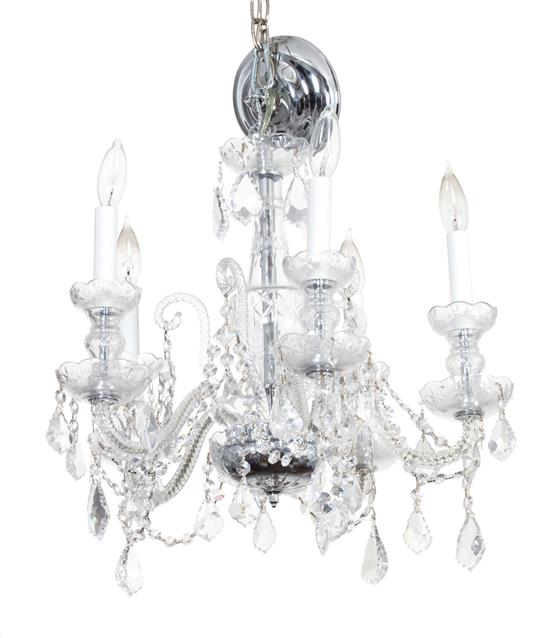 Appraisal: Sale Lot A A Cut Glass Five Light Chandelier th