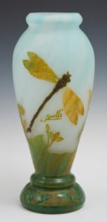 Appraisal: Galle Style Cameo Glass Dragonfly Vase th c o Galle