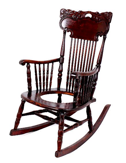 Appraisal: Antique Pressed Back Victorian Walnut Rocker For your consideration is