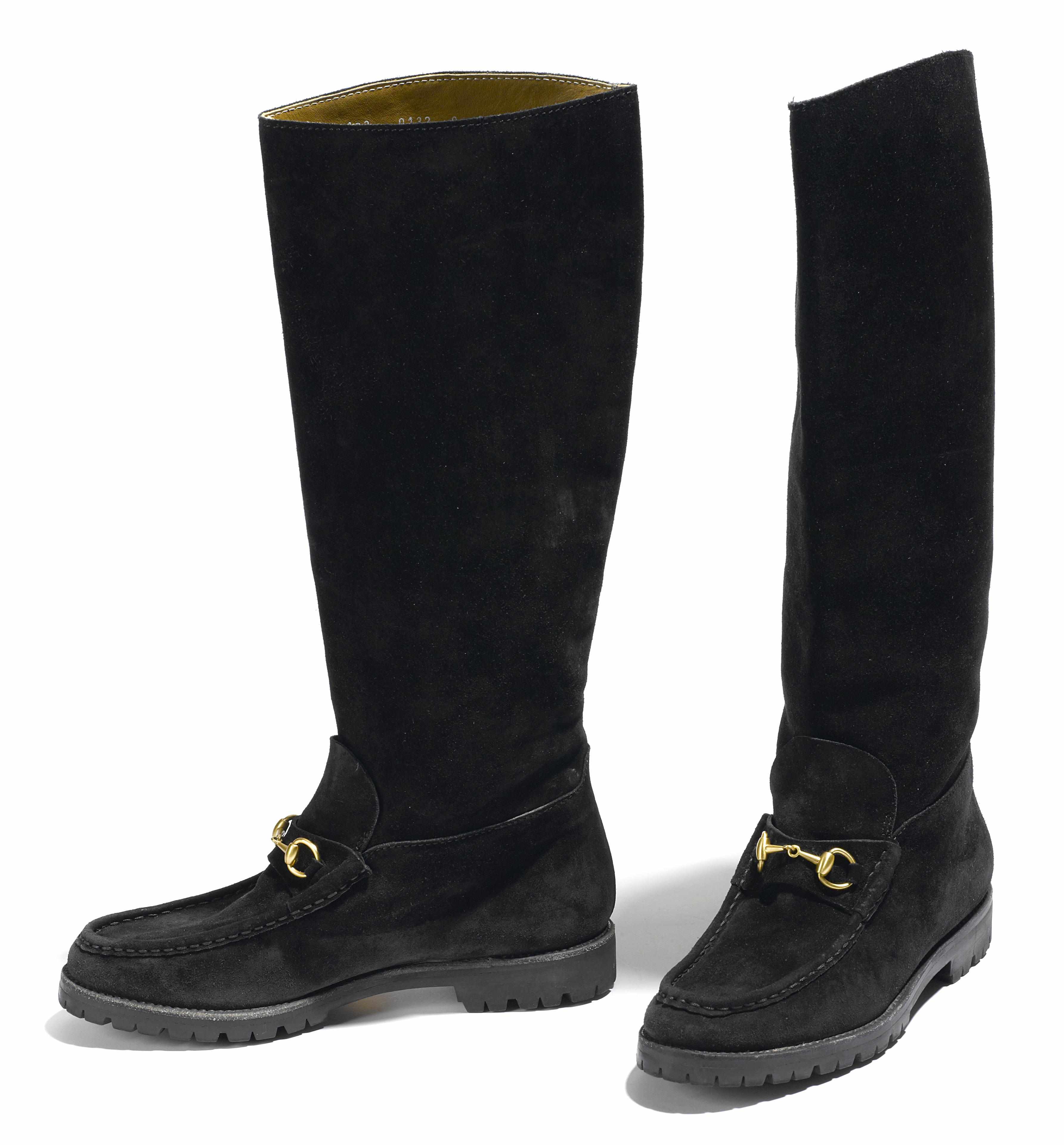 Appraisal: A pair of Gucci black suede boots size