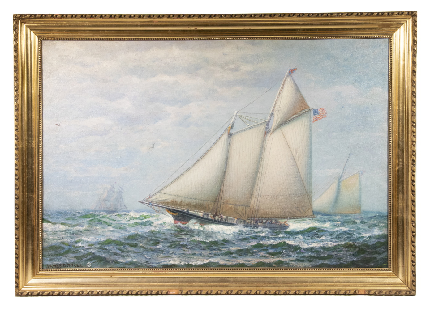 Appraisal: JAMES GALE TYLER CT NY - The Yacht America oil