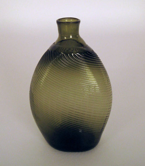 Appraisal: Pitkin type olive green flask early th c with a