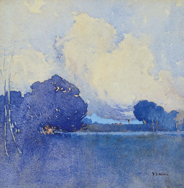 Appraisal: JESSE JEWHURST HILDER - Gathering Clouds - Dora Creek watercolour