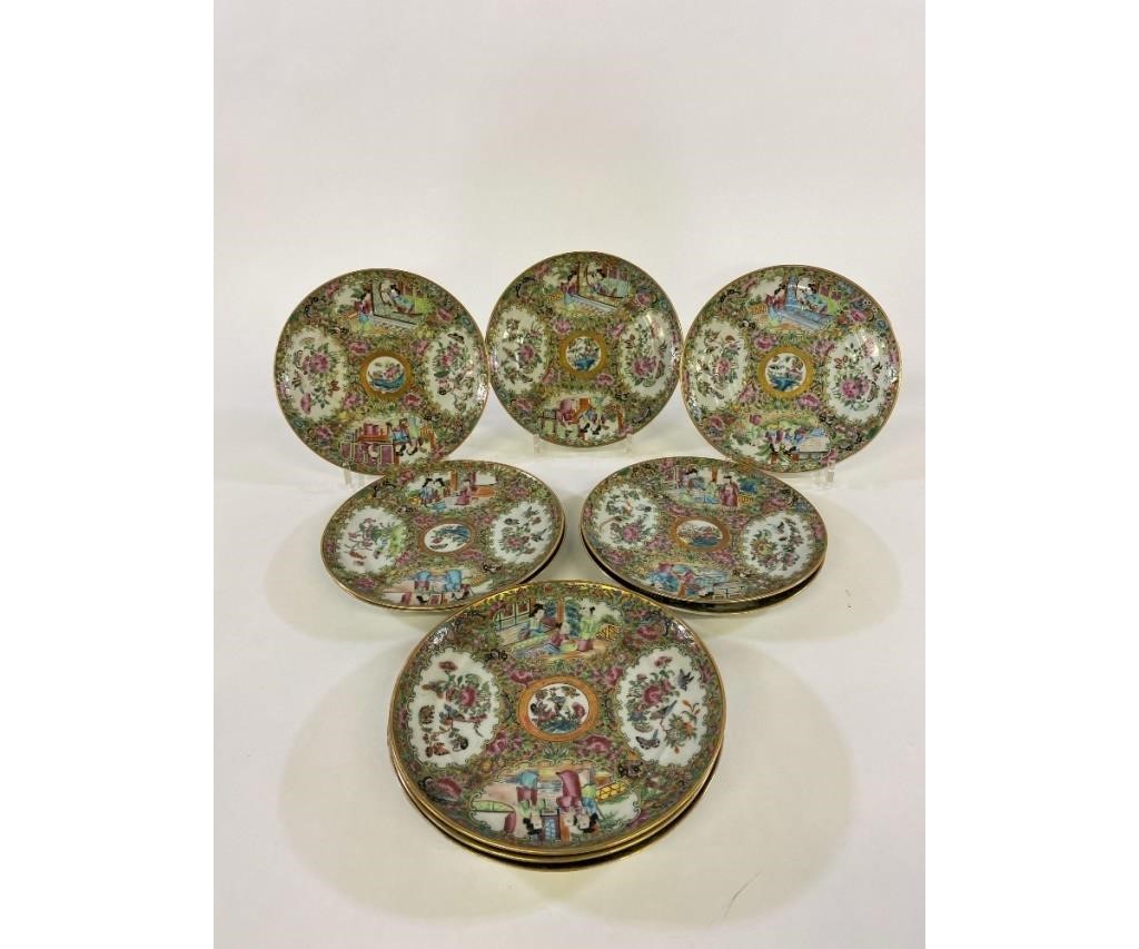 Appraisal: Ten Rose Medallion plates th c dia Condition Minor losses