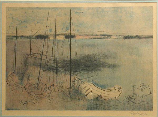 Appraisal: Joe Jones American - Boats on the Shore c Color