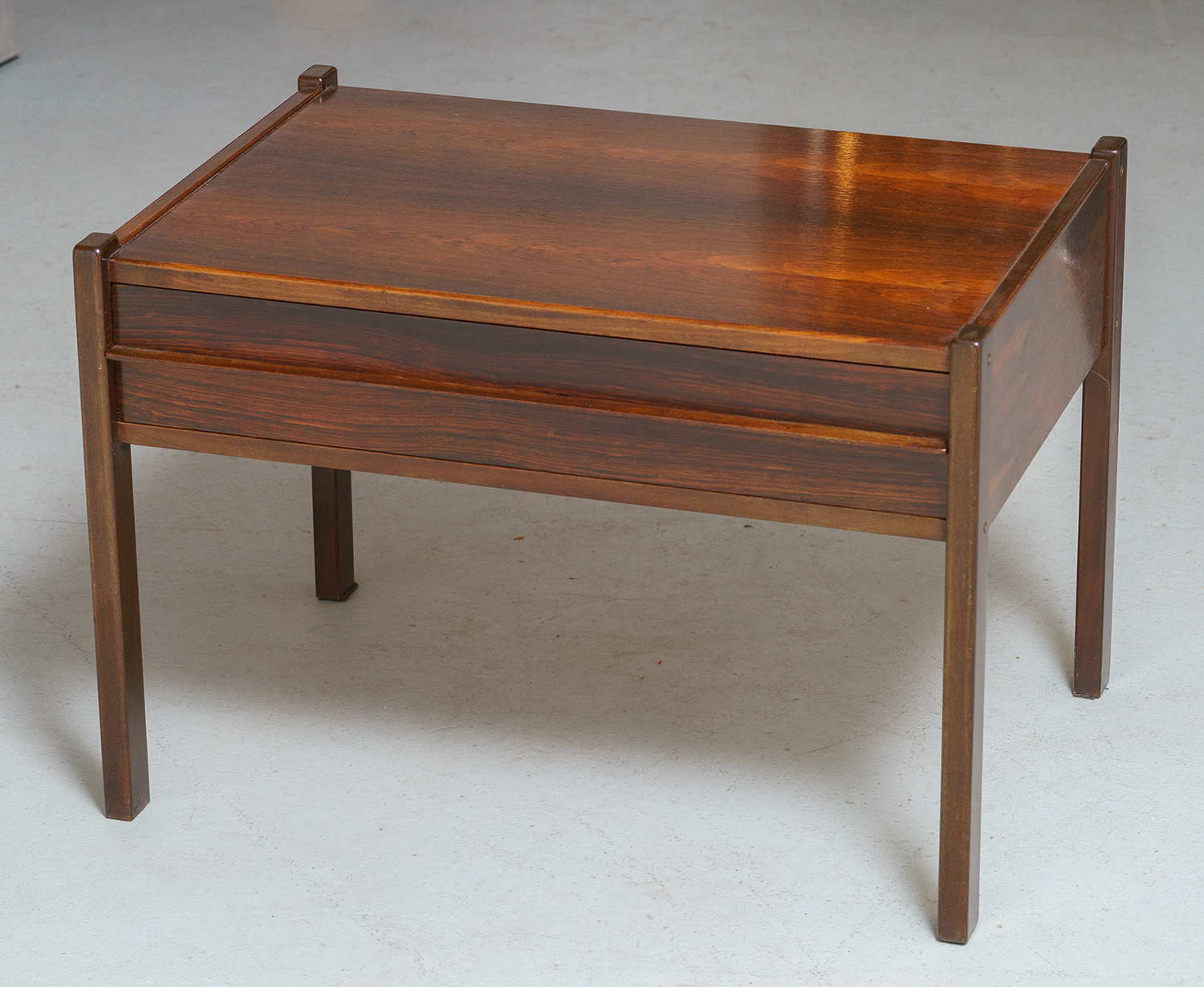 Appraisal: A s DANISH SIDE DRAWER Rosewood with single central drawer