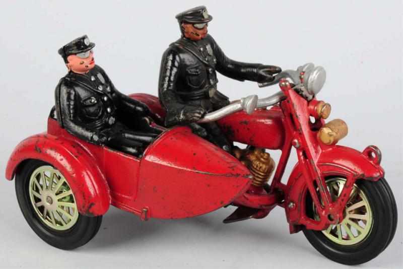 Appraisal: Cast Iron Indian Motorcycle with Sidecar Toy American Made by