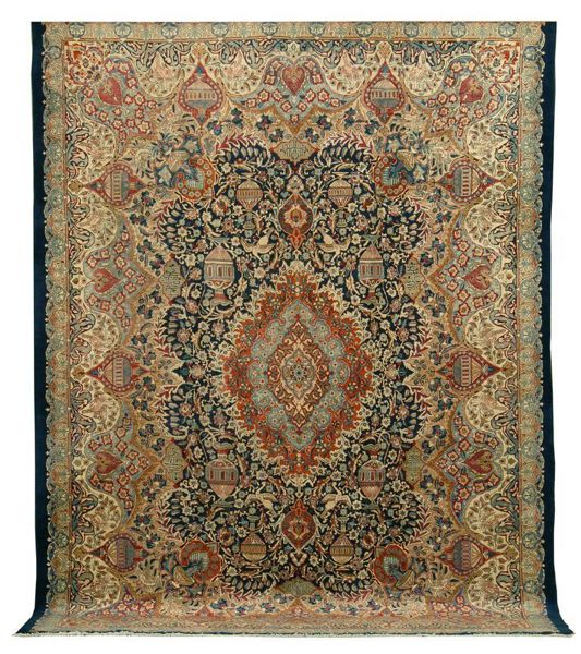 Appraisal: ORIENTAL RUG PERSIAN ' x ' Elaborate blue and bengal