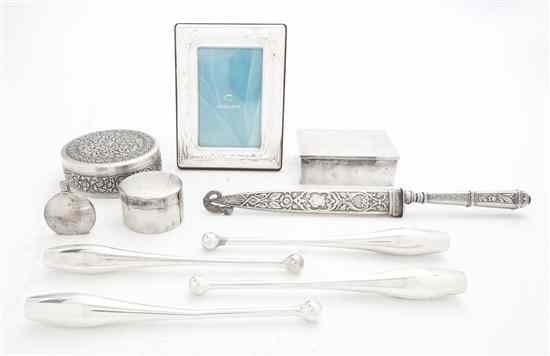 Appraisal: A Group of Sterling Silver and Silvered Articles comprising three