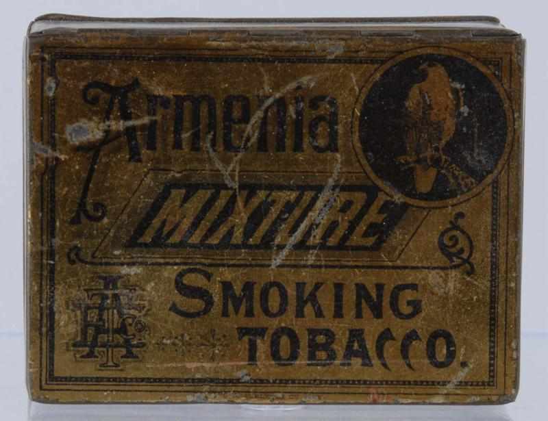 Appraisal: Armenia Square Corner Tobacco Tin Condition Very Good - Excellent