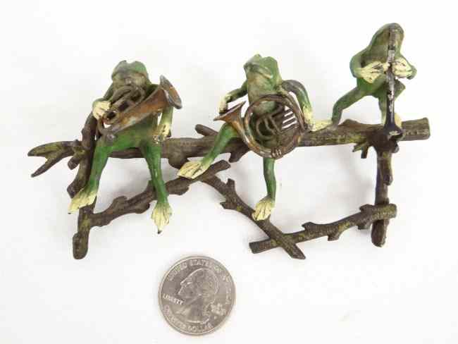 Appraisal: Austrian cold painted bronze frog musicians