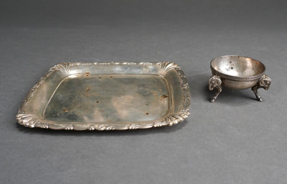 Appraisal: TIFFANY CO STERLING SILVER TRAY AND A TIFFANY CO STERLING