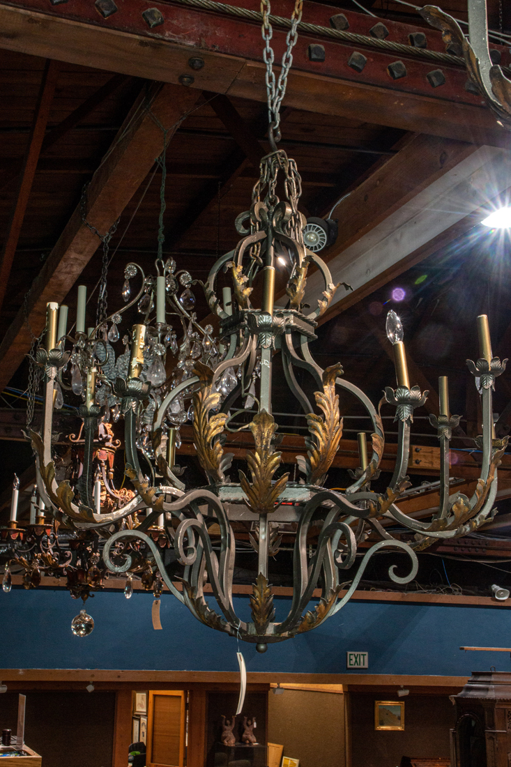 Appraisal: A SPANISH COLONIAL STYLE TWELVE-LIGHT HANGING FIXTURE A Spanish Colonial