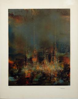 Appraisal: Leonardo Nierman - Metropolis th c print pencil numbered l