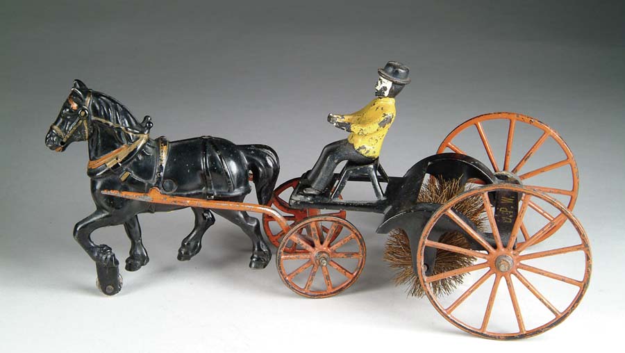 Appraisal: SCARCE WILKINS HORSEDRAWN STREET SWEEPER A toy that was elusive