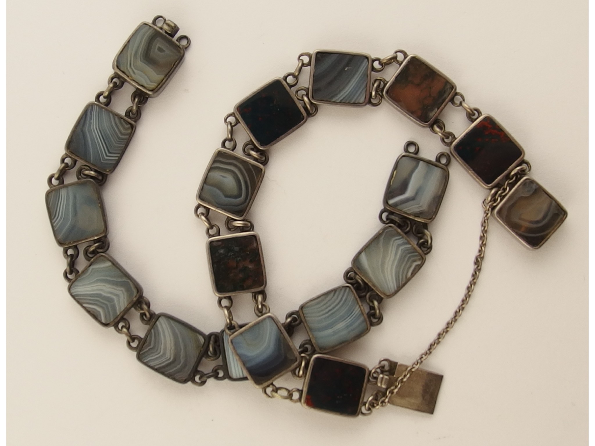 Appraisal: Two Scottish agate bracelets