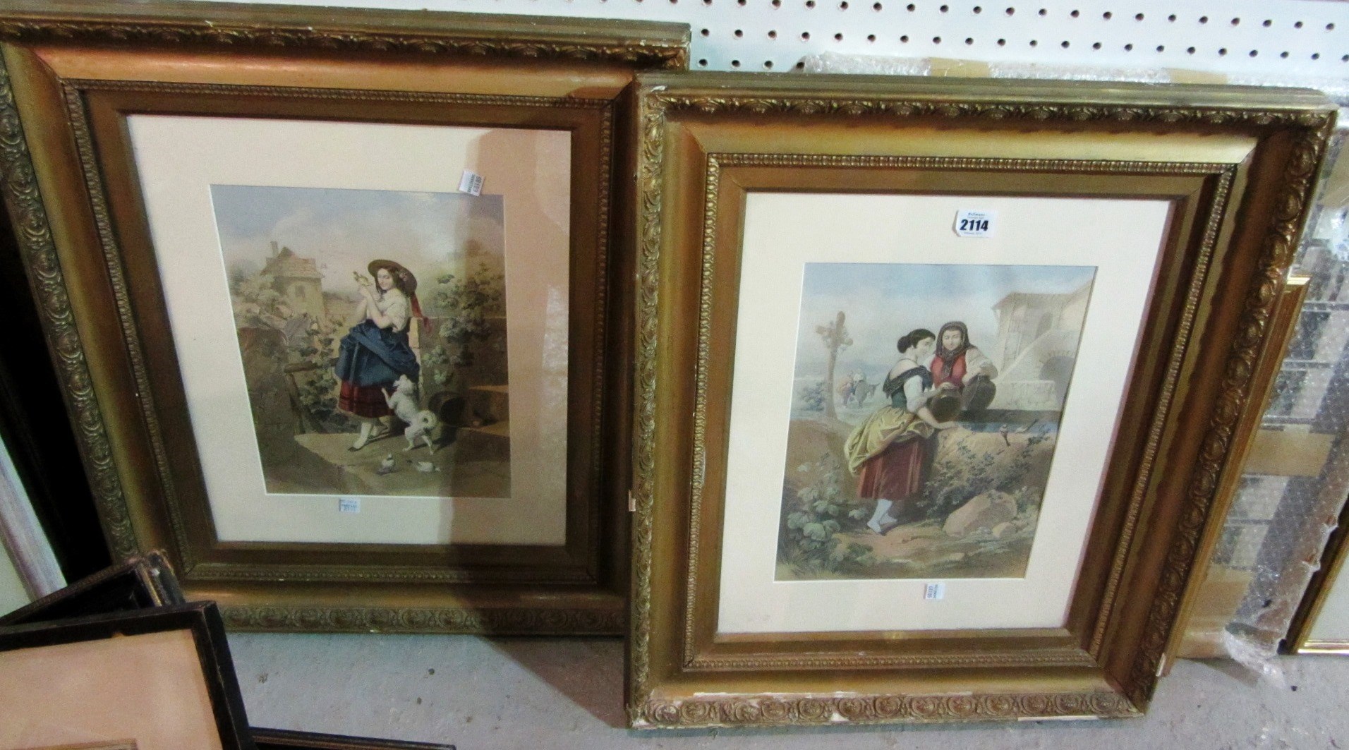 Appraisal: A pair of prints depicting ladies