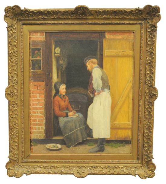 Appraisal: E Nelson possibly Ernest Nelson - oil on canvas Continental