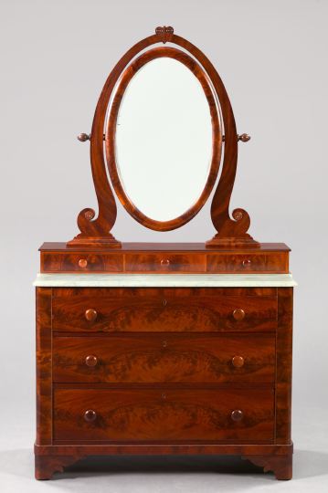 Appraisal: American Late Classical Mahogany Dressing Bureau th century the oval