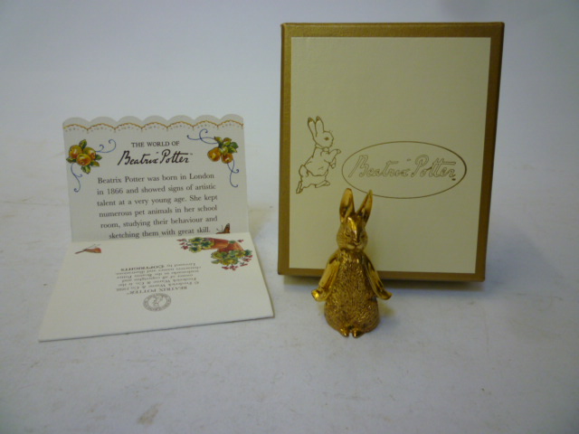 Appraisal: A SILVER GILT LIMITED EDITION MODEL of Peter Rabbit maker