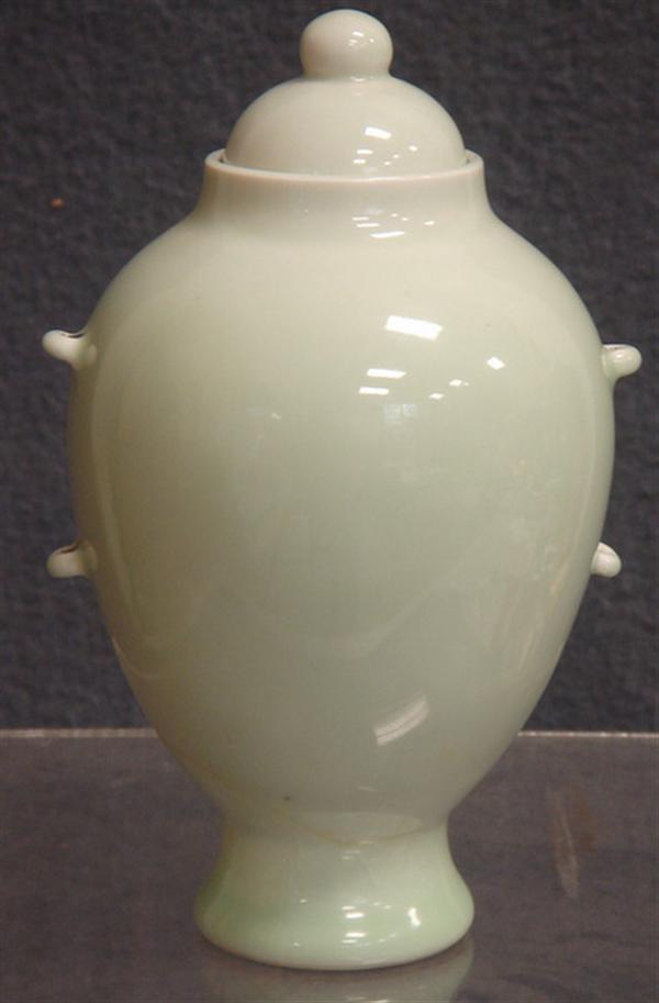 Appraisal: Chinese porcelain celadon jar with lid repaired base Yongzheng period