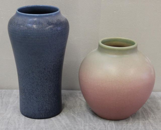 Appraisal: Lot of Rookwood Vases The blue one is marked D