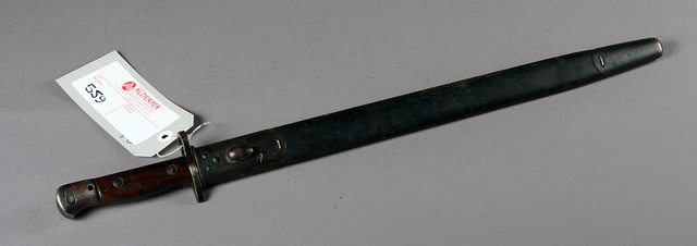 Appraisal: Sanderson SMLE British Bayonet with scabbard marked Sanderson with broad