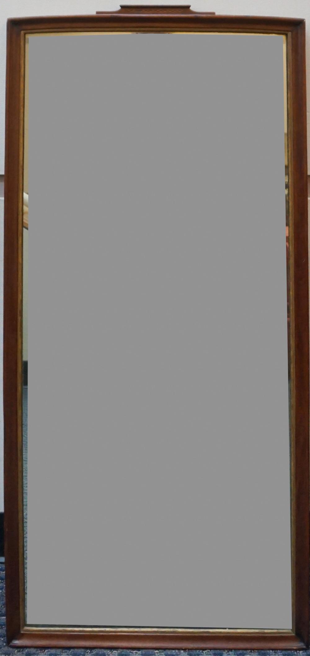 Appraisal: Regency Style Satin and Ebonized-Wood Inlaid Mahogany Pier Glass Mirror