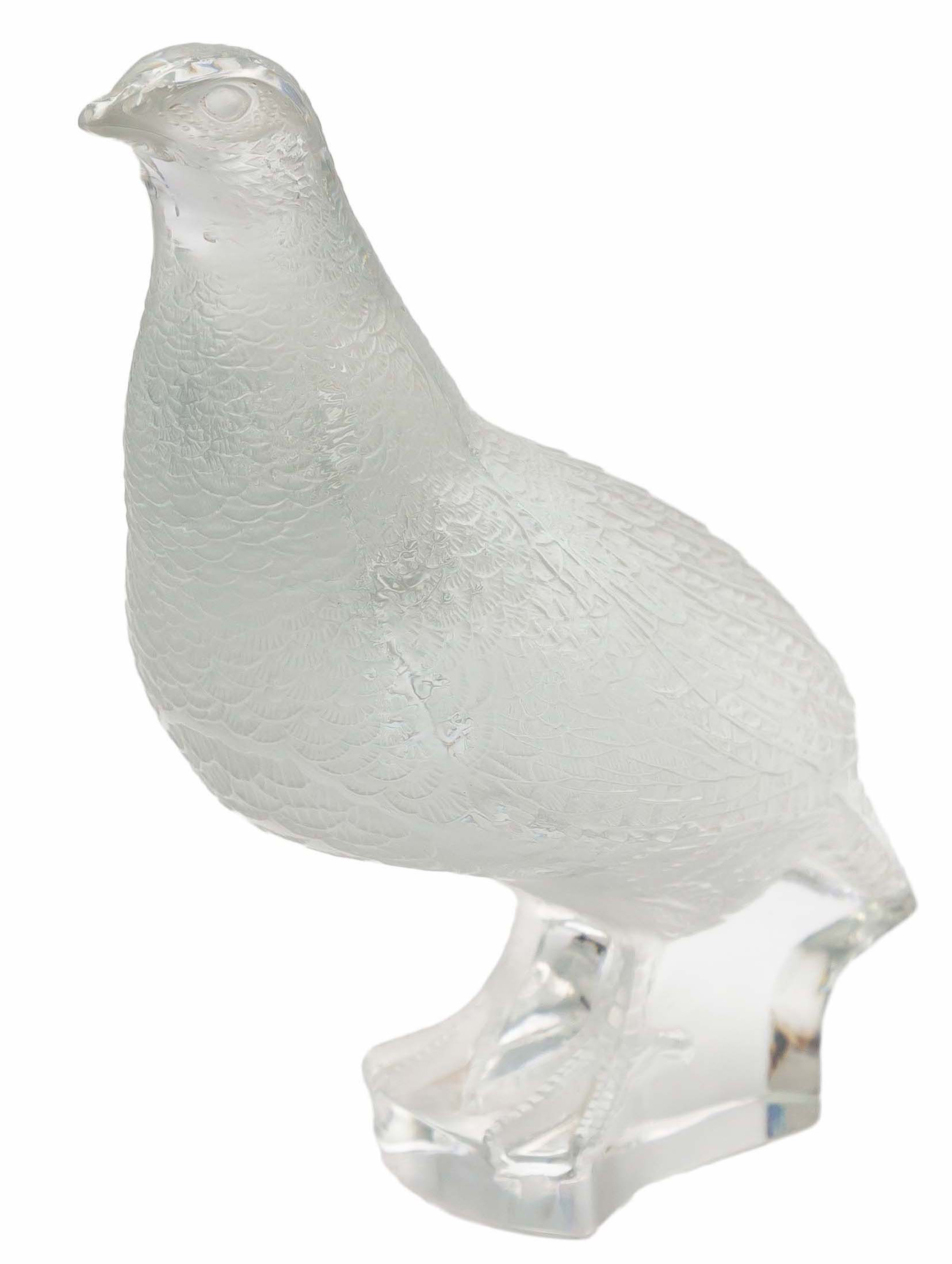 Appraisal: LALIQUE PHEASANT Made in France Acid stamp to base