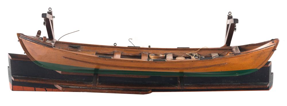 Appraisal: MODEL OF A WHALEBOAT ON DAVITS CIRCA LENGTH MODEL OF