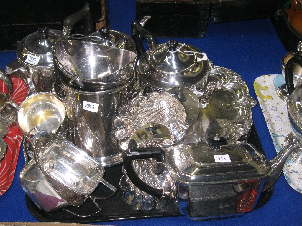 Appraisal: Tray lot of EP - tea service tray etc