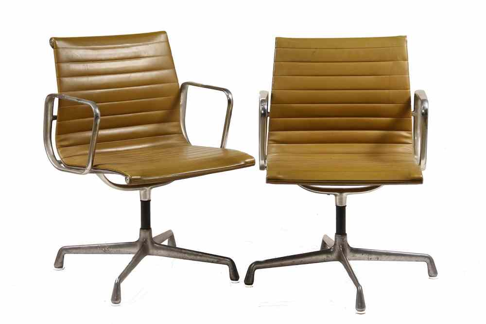 Appraisal: PAIR MODERNIST CHAIRS - Pair of Eames Aluminum Group Office