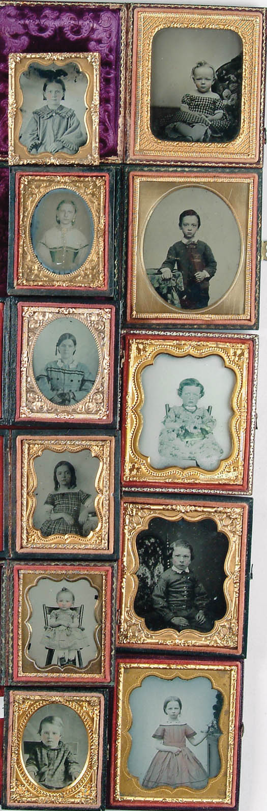 Appraisal: ELEVEN AMBROTYPE IMAGES OF CHILDREN Lot consists of Five plate