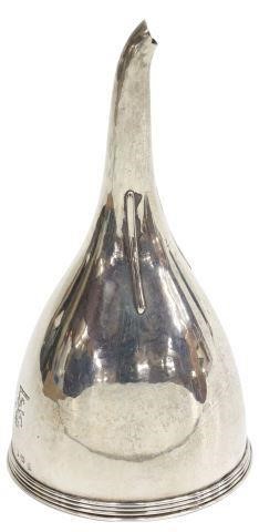 Appraisal: English George III sterling silver wine funnel Peter Bateman United