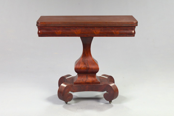 Appraisal: American Late Classical Mahogany Fold-Over Games Table second quarter th