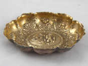 Appraisal: An embossed lobed oval late Victorian silver gilt dish by