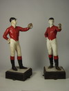 Appraisal: HITCHING POSTS - Pair of th C cast iron jockey