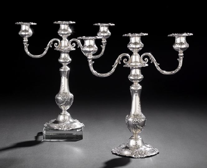 Appraisal: Rare Pair of Reed Barton Francis I Sterling Silver Candelabra