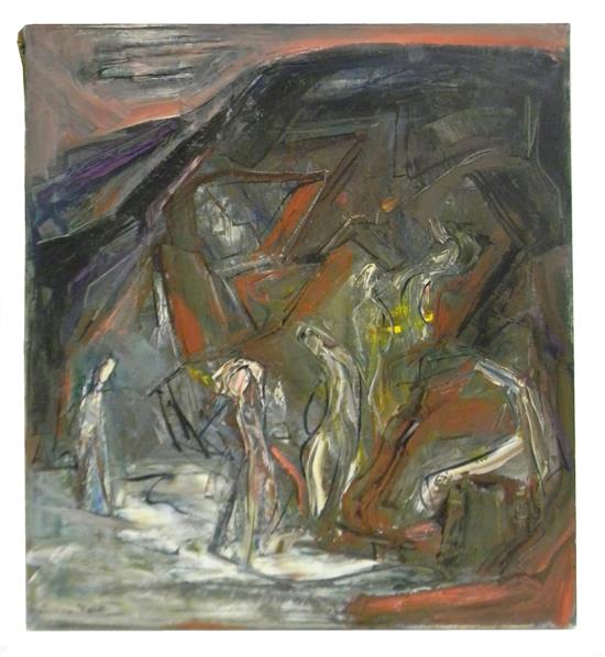 Appraisal: Marion Huse American - Abstraction with Figures by Mountain oil