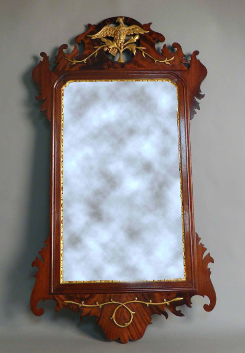 Appraisal: Chippendale style mahogany looking glass h