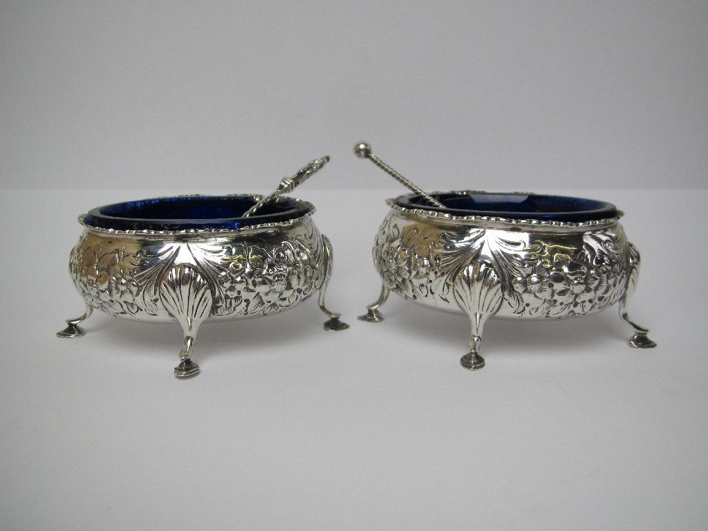 Appraisal: A pair of silver salts by George Unite Birmingham