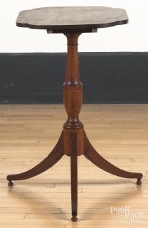 Appraisal: Federal mahogany and birch tilt top candlestand early th c