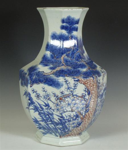 Appraisal: A porcelain vase Probably Chinese of octagonal section decorated with