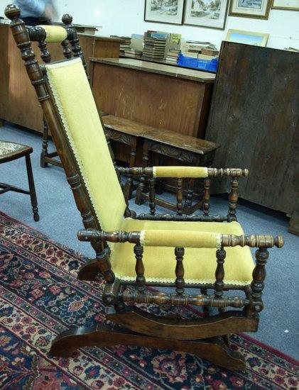 Appraisal: An American turned frame rocking chair